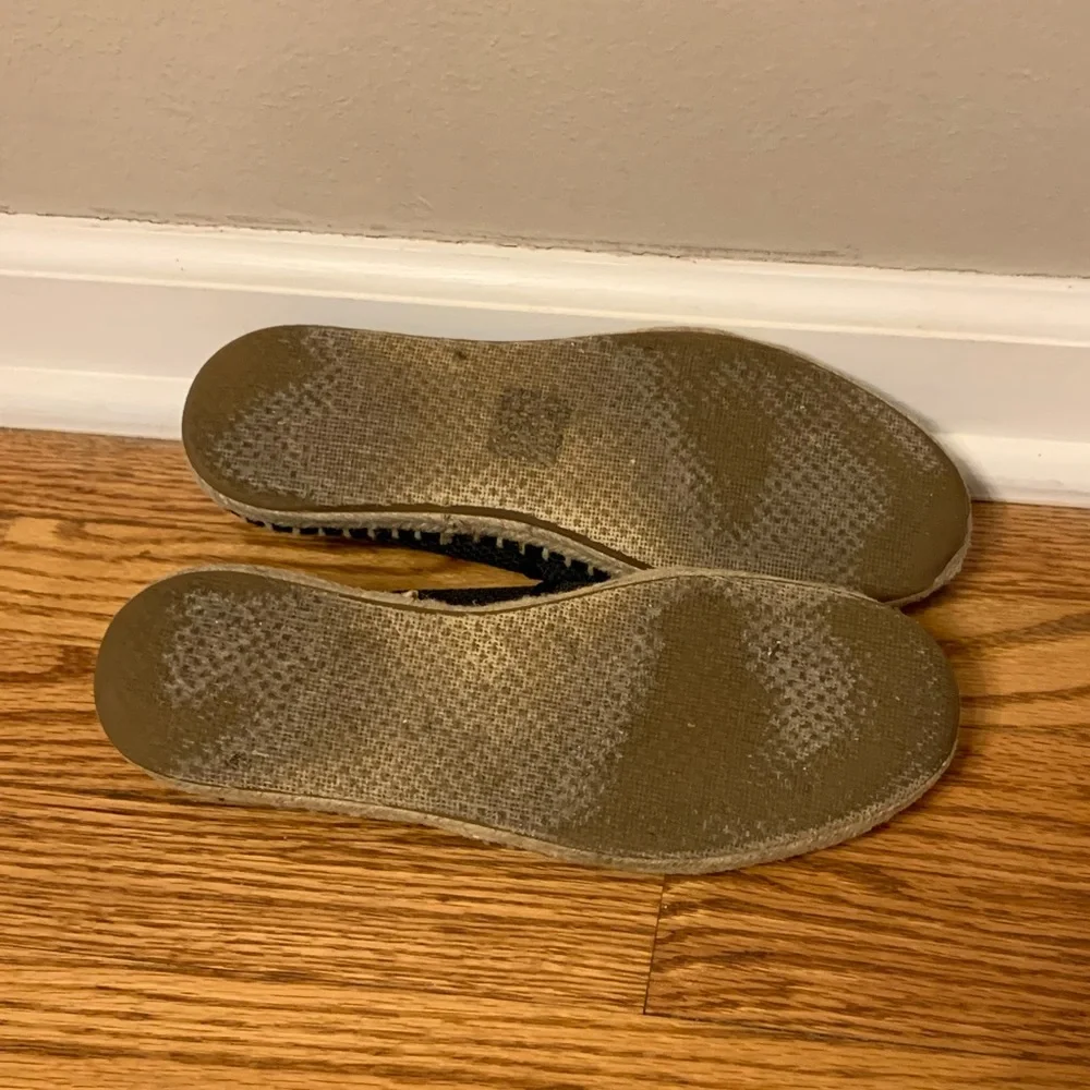 Black Mesh Suede Tom’s Alpargata Flats Shoes Espadrilles - Picture 6 of 7